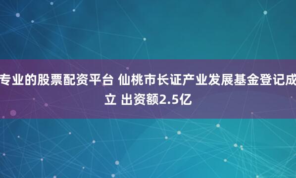 专业的股票配资平台 仙桃市长证产业发展基金登记成立 出资额2.5亿